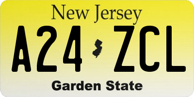 NJ license plate A24ZCL