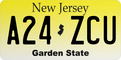 NJ license plate A24ZCU