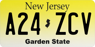 NJ license plate A24ZCV