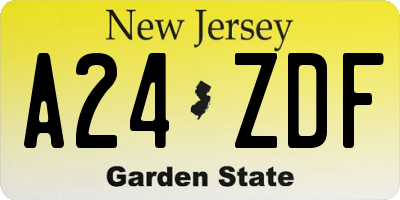 NJ license plate A24ZDF