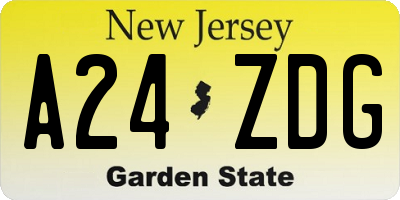 NJ license plate A24ZDG