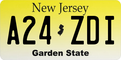 NJ license plate A24ZDI