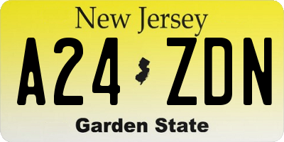 NJ license plate A24ZDN