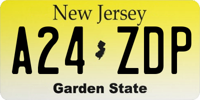 NJ license plate A24ZDP