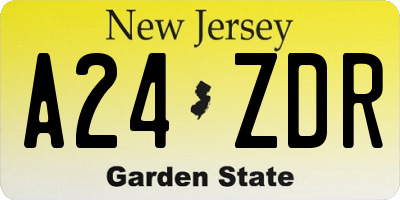NJ license plate A24ZDR