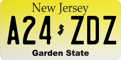 NJ license plate A24ZDZ