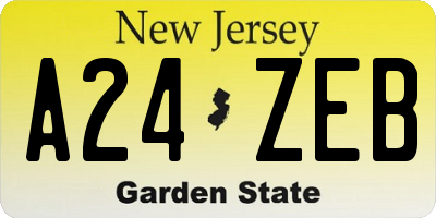 NJ license plate A24ZEB