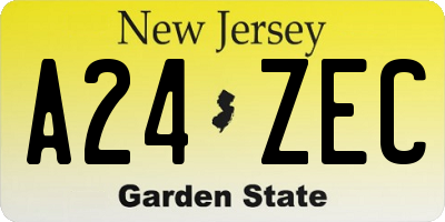 NJ license plate A24ZEC