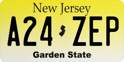 NJ license plate A24ZEP