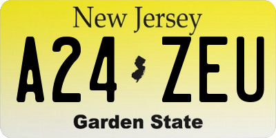 NJ license plate A24ZEU