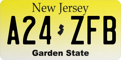 NJ license plate A24ZFB