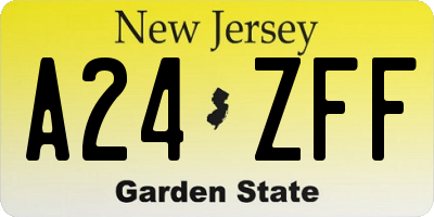 NJ license plate A24ZFF