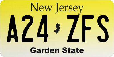 NJ license plate A24ZFS