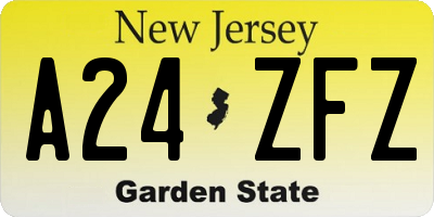 NJ license plate A24ZFZ