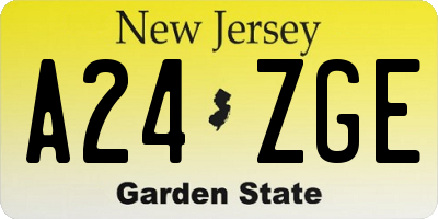 NJ license plate A24ZGE