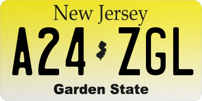 NJ license plate A24ZGL