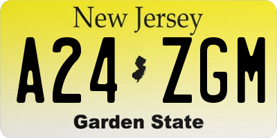 NJ license plate A24ZGM