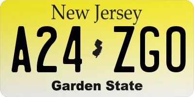 NJ license plate A24ZGO