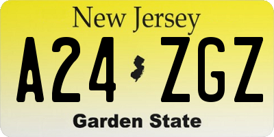 NJ license plate A24ZGZ