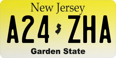 NJ license plate A24ZHA