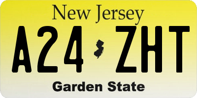 NJ license plate A24ZHT