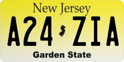 NJ license plate A24ZIA