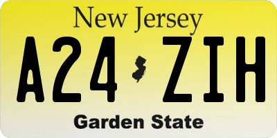 NJ license plate A24ZIH