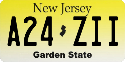 NJ license plate A24ZII