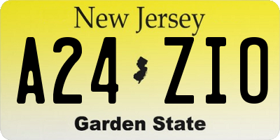 NJ license plate A24ZIO