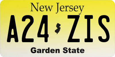 NJ license plate A24ZIS