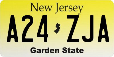 NJ license plate A24ZJA