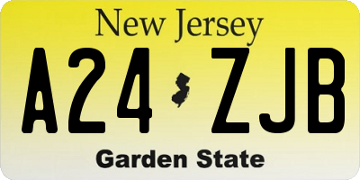 NJ license plate A24ZJB