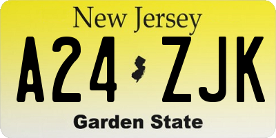 NJ license plate A24ZJK