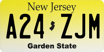 NJ license plate A24ZJM