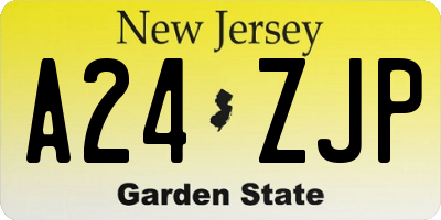 NJ license plate A24ZJP