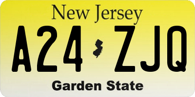 NJ license plate A24ZJQ