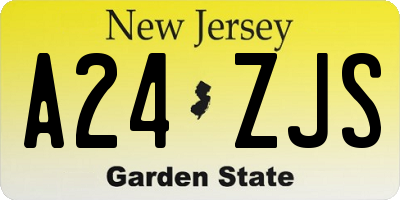 NJ license plate A24ZJS
