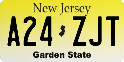 NJ license plate A24ZJT