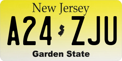 NJ license plate A24ZJU