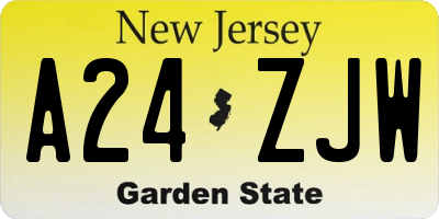 NJ license plate A24ZJW