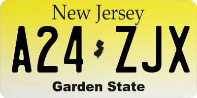 NJ license plate A24ZJX