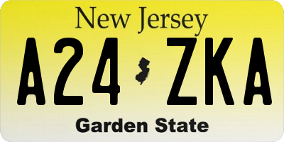 NJ license plate A24ZKA