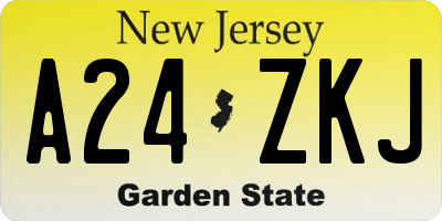 NJ license plate A24ZKJ