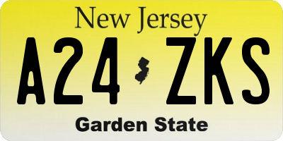 NJ license plate A24ZKS
