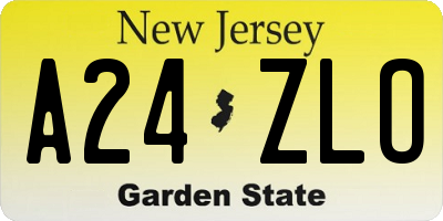 NJ license plate A24ZLO