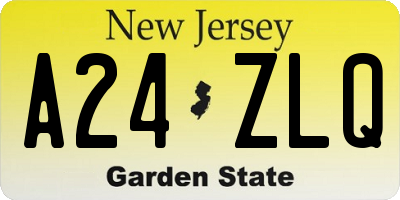 NJ license plate A24ZLQ