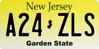 NJ license plate A24ZLS