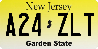 NJ license plate A24ZLT