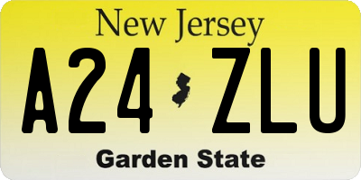 NJ license plate A24ZLU