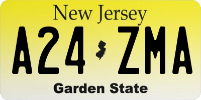 NJ license plate A24ZMA